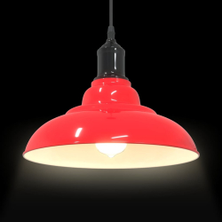 Lampa wisząca z regulacją wysokości E27 połysk czerwony metal
