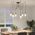Lampa wisząca z 6 uchwytami na żarówki E27 Czarny metal