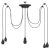 Lampa wisząca z 6 uchwytami na żarówki E27 Czarny metal