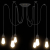 Lampa wisząca z 6 uchwytami na żarówki E27 Czarny metal