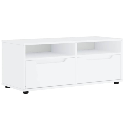 Szafka pod TV "VISNES" Biała 100x40x38 cm Drewno klejone