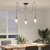 Lampa wisząca z 3 uchwytami na żarówki E27 Czarny metal