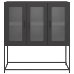 Szafka, czarna, 100,5x39x107 cm, stal walcowana na zimno