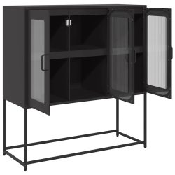 Szafka, czarna, 100,5x39x107 cm, stal walcowana na zimno