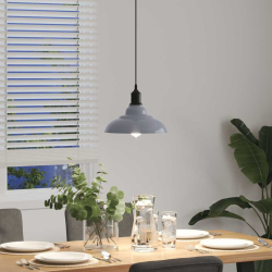 Lampa wisząca z regulacją wysokości E27 połysk szary metal