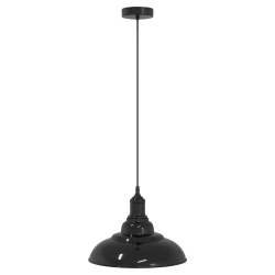 Lampa wisząca z regulacją wysokości E27 połysk czarny metal
