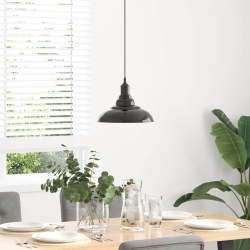 Lampa wisząca z regulacją wysokości E27 połysk czarny metal