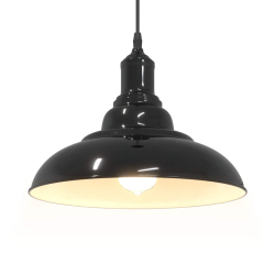 Lampa wisząca z regulacją wysokości E27 połysk czarny metal