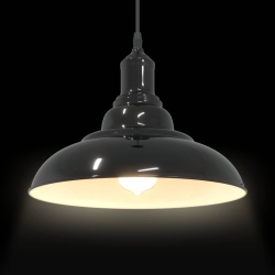 Lampa wisząca z regulacją wysokości E27 połysk czarny metal