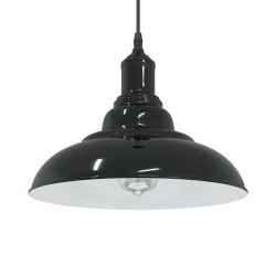 Lampa wisząca z regulacją wysokości E27 połysk czarny metal