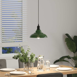 Lampa wisząca z regulacją wysokości E27 połysk zielony metal