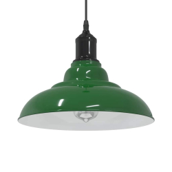 Lampa wisząca z regulacją wysokości E27 połysk zielony metal