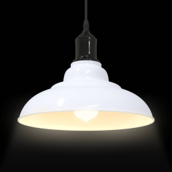 Lampa wisząca z regulacją wysokości E27 połysk biały metal