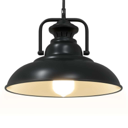 Lampa wisząca E27 Czarna Ø 31 cm Żelazo