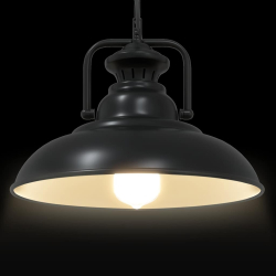 Lampa wisząca E27 Czarna Ø 31 cm Żelazo