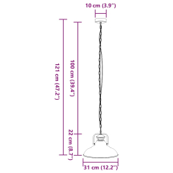Lampa wisząca E27 Czarna Ø 31 cm Żelazo