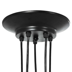 Lampa wisząca z 5 uchwytami na żarówki E27 Czarny metal