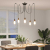 Lampa wisząca z 5 uchwytami na żarówki E27 Czarny metal