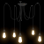 Lampa wisząca z 5 uchwytami na żarówki E27 Czarny metal