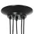 Lampa wisząca z 5 uchwytami na żarówki E27 Czarny metal