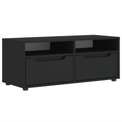 Szafka pod TV "VISNES" Czarna 100x40x38 cm Drewno klejone
