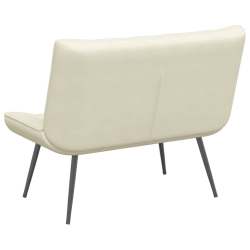 Ławka kremowa 110x74x84 cm aksamitna