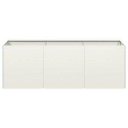 Donica, biała, 120x40x40 cm, stal walcowana na zimno