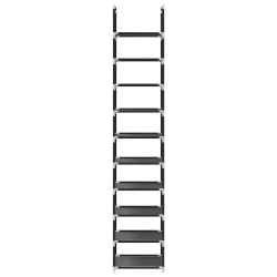 Stojak na buty 10-poziomowy czarny 33x33x174 cm