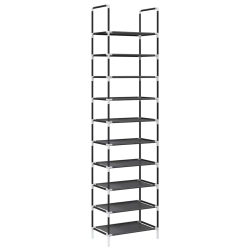 Stojak na buty 10-poziomowy czarny 44x28x180 cm