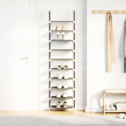 Stojak na buty 10-poziomowy czarny 44x28x180 cm