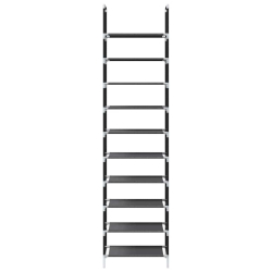 Stojak na buty 10-poziomowy czarny 44x28x180 cm
