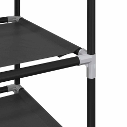 Stojak na buty 10-poziomowy czarny 44x28x180 cm