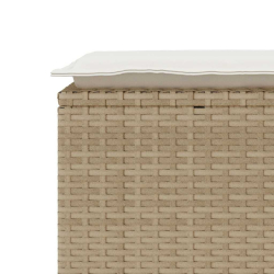 Ławka ogrodowa z poduszką beżowa 110x40x44 cm polirattan