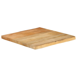 Blat stołu, 60x60x2,5 cm, naturalna krawędź, lite drewno mango