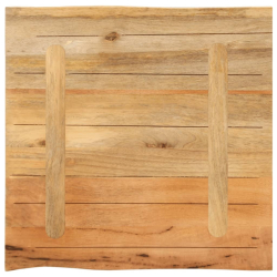 Blat stołu, 60x60x2,5 cm, naturalna krawędź, lite drewno mango
