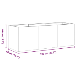 Donica, antracytowa, 120x40x40 cm, stal walcowana na zimno