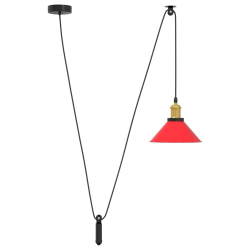 Lampa wisząca z regulacją wysokości E27 połysk czerwony