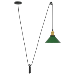 Lampa wisząca z regulacją wysokości E27 połysk zielony