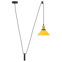 Lampa wisząca z regulacją wysokości E27 połysk żółty