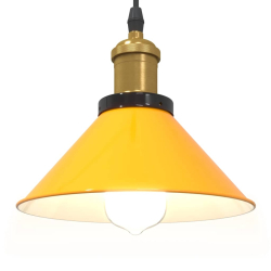 Lampa wisząca z regulacją wysokości E27 połysk żółty