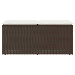 Ławka ogrodowa z poduszką Brązowa 110x40x44 cm Polirattan