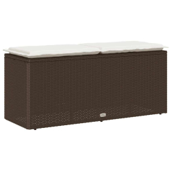 Ławka ogrodowa z poduszką Brązowa 110x40x44 cm Polirattan