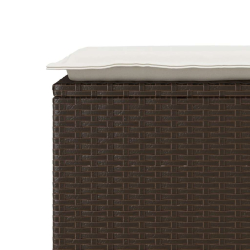 Ławka ogrodowa z poduszką Brązowa 110x40x44 cm Polirattan