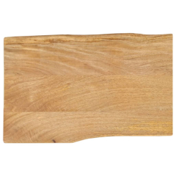 Blat stołu, 60x40x2,5 cm, naturalna krawędź, lite drewno mango