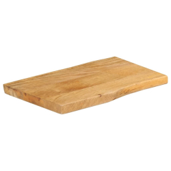 Blat stołu, 60x40x2,5 cm, naturalna krawędź, lite drewno mango