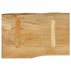 Blat stołu, 60x40x2,5 cm, naturalna krawędź, lite drewno mango