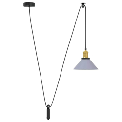 Lampa wisząca z regulacją wysokości E27 połysk szary