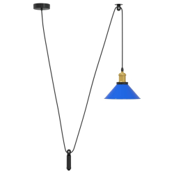 Lampa wisząca z regulacją wysokości E27 połysk ciemnoniebieski