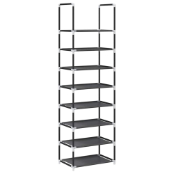 Stojak na buty 8-poziomowy czarny 44x28x145 cm