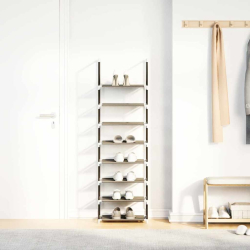 Stojak na buty 8-poziomowy czarny 44x28x145 cm